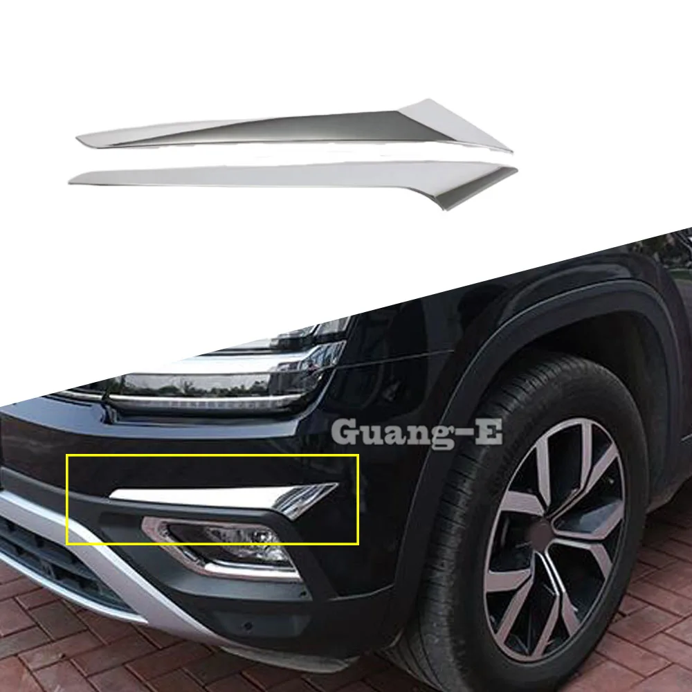 For VW Volkswagen Teramont Atlas 2017 2018 2019 2020 Eyebrow Front Fog Light Strip Trim Cover Decoration Exterior Accessories