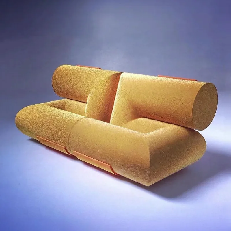 Italian minimalist living room, curved single, snake sofa, sofa cream white, lamb wool sofa