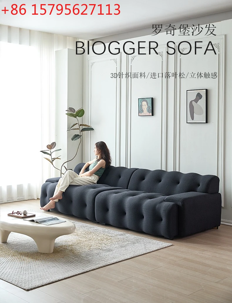 

Итальянский минималистичный диван Rochburg, прямой, из черной ткани, современный, простой, для небольшой квартиры, для гостиной.