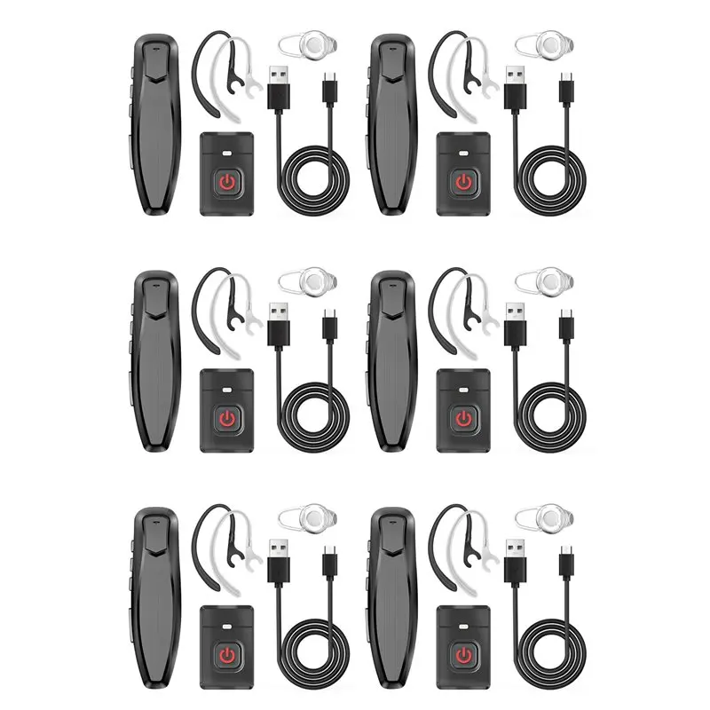 

24-Hour Delivery 6X Walkie Talkie Wireless Bluetooth PTT Headset Earpiece Hands-Free K Plug For Kenwood Microphone Headset BF-88