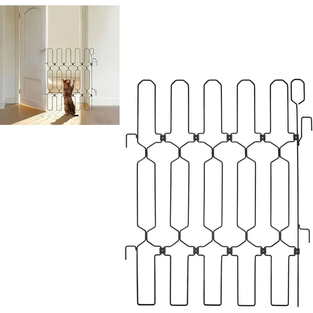 Retractable Dog Gates or Doorways, 30.7in Tall Metal ront Door Dog Barrier, Saety Dogs Gate or ront Door, Indoor Expandable Dogs