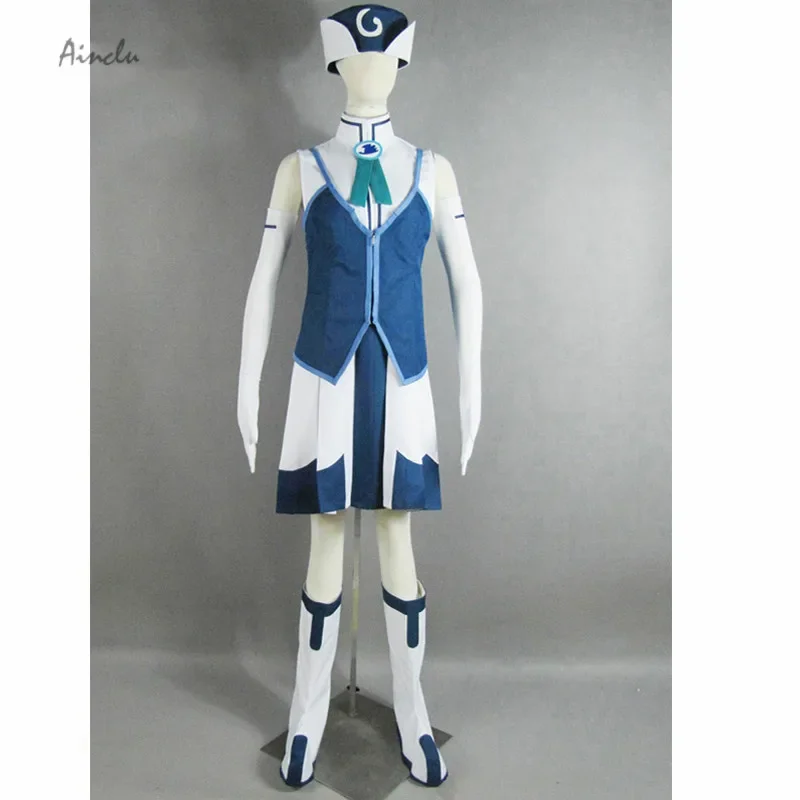 Ainclu Free Shipping New Fairy Tail Rain Juvia Lockser Blue Evening Women Dress Cosplay Costumes