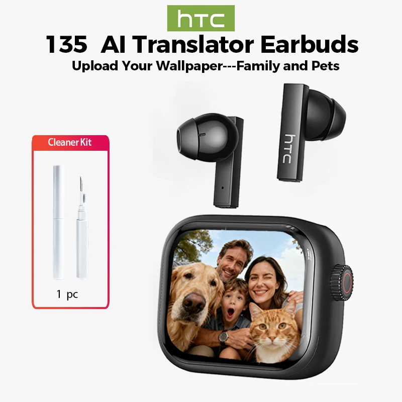 【Custom Wallpaper】HTC NE40 Earphones Bluetooth V6 TWS Sports AI Translator Earbud Noise Reduction Wireless Headphones With Mic