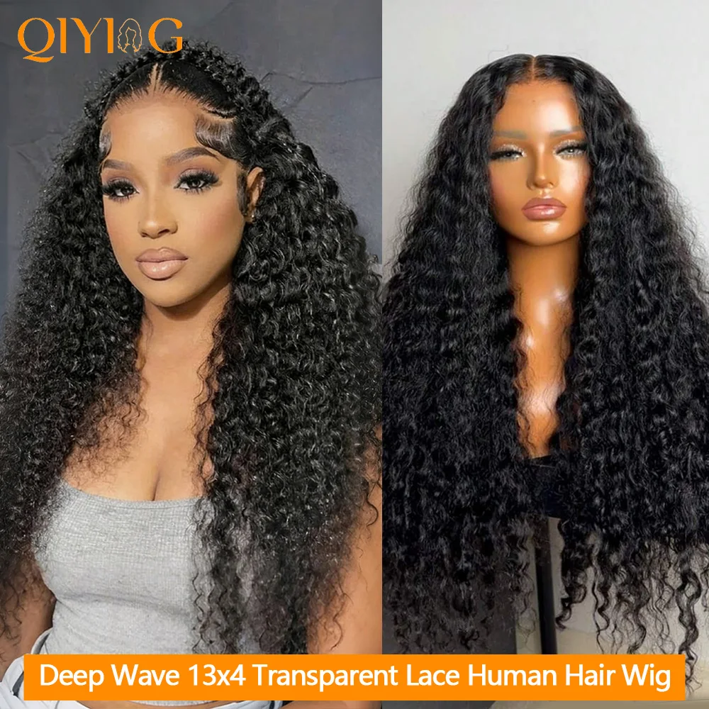 34Inch Deep Wave 13x4 HD Lace Human Hair Wig Plush Full‑Bodied Thick Density, Accurate True Length Pre Plucked Pre Bleached Knots Pre Styled Pre Colored, Fast Secure Shipment From Overseas Warehouse Virgin Lace Wig For Black Women