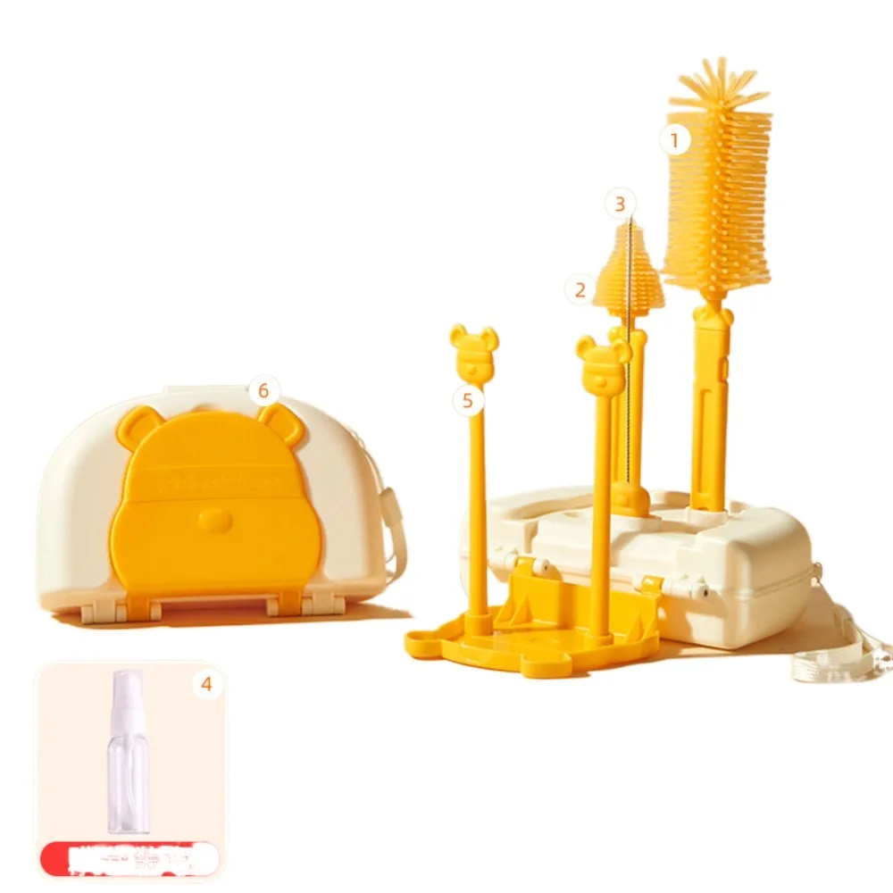 

Многофункциональный набор щеток для чистки бутылок 8 в 1: щетка для стеклянных стаканов «Лев», щетка для сосок «Медведь», щетка для чистки трубочек и сосок