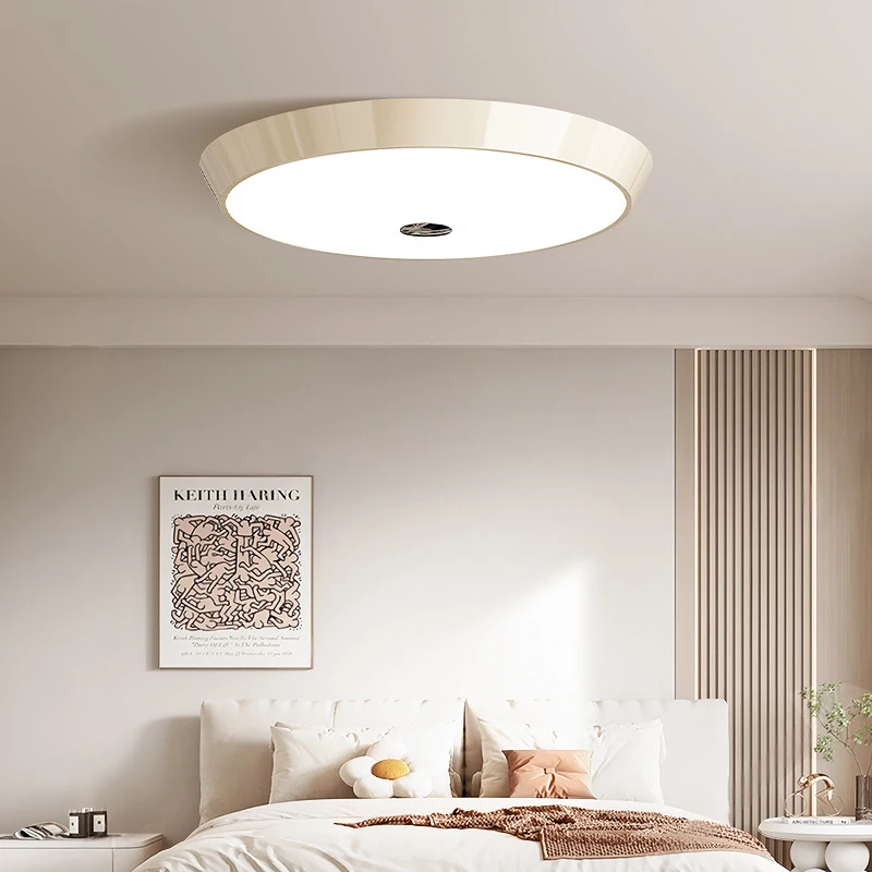 

Medieval Bedroom Lamp, Flying Saucer Ceiling Lamp, French Retro Wabi-Sabi Style, Walnut Wood Grain Dining Room, Cream Style Room