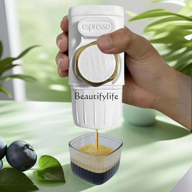 Cross-border portable hand-pressed coffee machine espresso powder home travel outdoor small