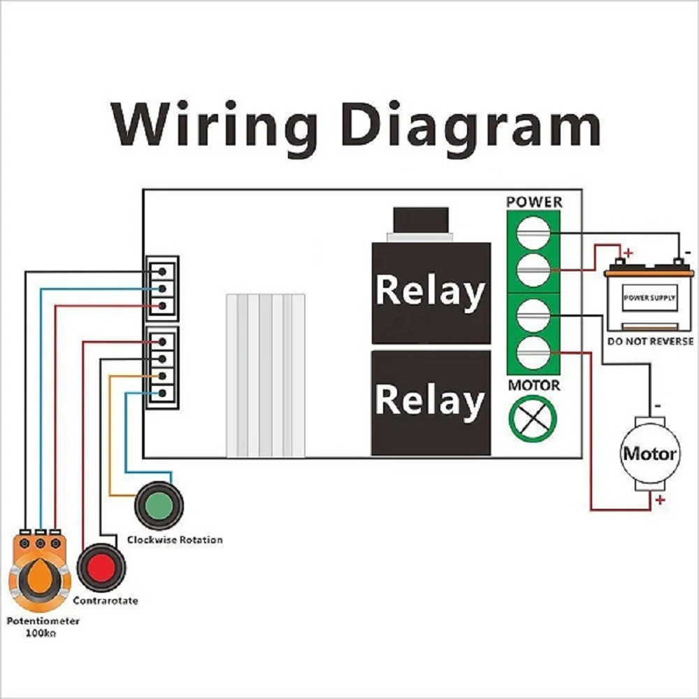 DC Motor Speed Controller DC 6V 12V 24V PWM Controller Forward and Reverse Switch Motor Controller Adjustable Speed Control