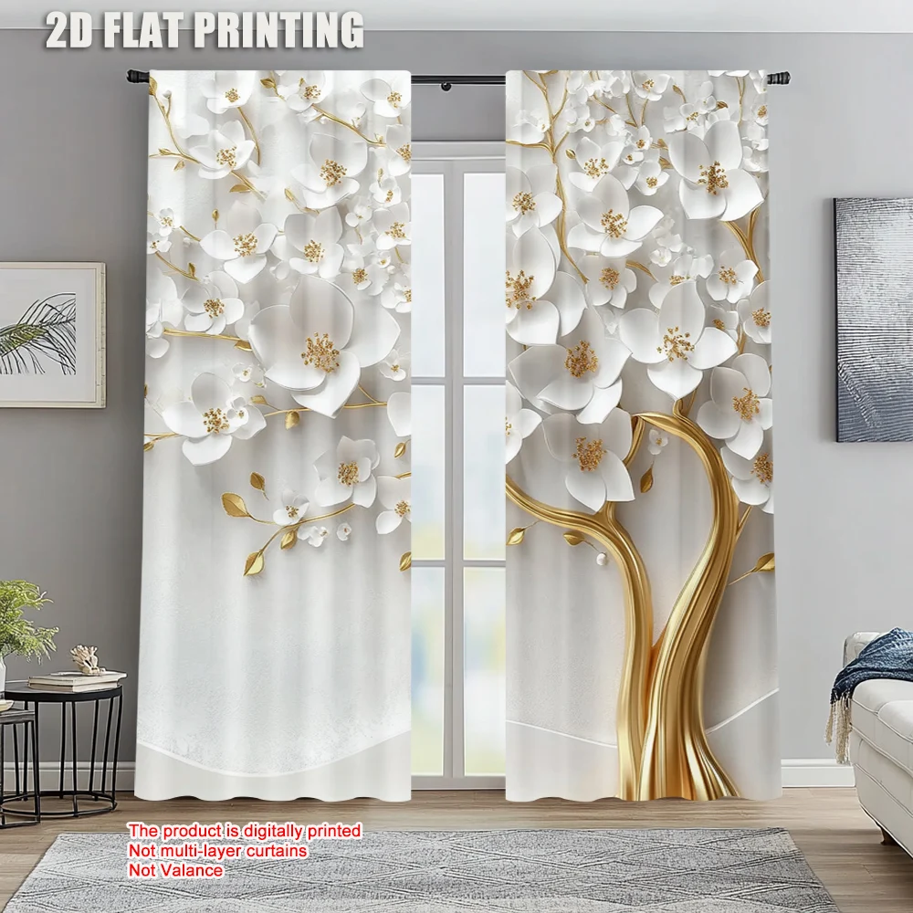 

2pc, Window Curtains Flower 100% Polyester,Without Electricity Party Decorations for Home & Party Decoration Supplies