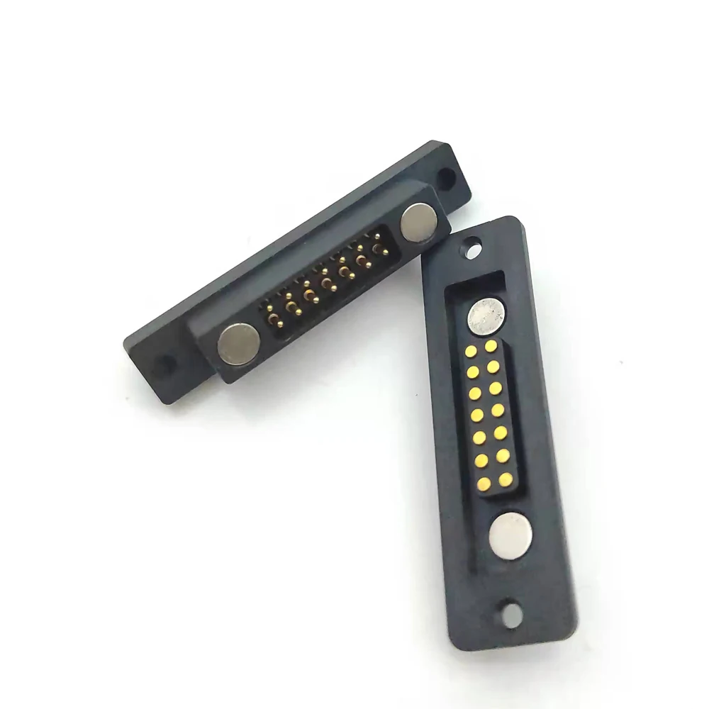 1sets14Pin صف مزدوج عالية الحالية المغناطيس شفط الربيع بوجوبين موصل ذكر أنثى التحقيق تيار مستمر شحن الطاقة المغناطيس موصل