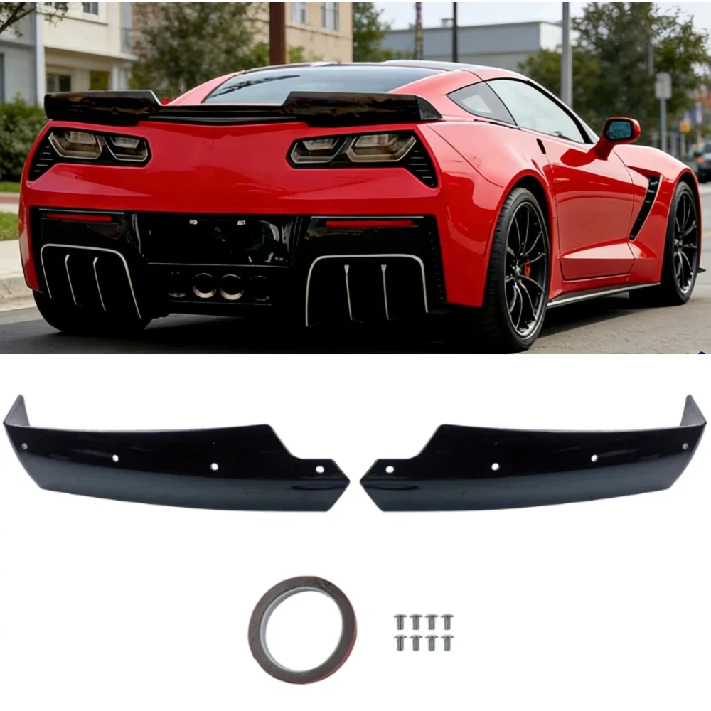 

Stage 2 Rear Spoiler Lip Side Winglets Trunk Lid ABS Fit For 2015-2019 Corvette C7 Z06 Exterior Modification Accessory