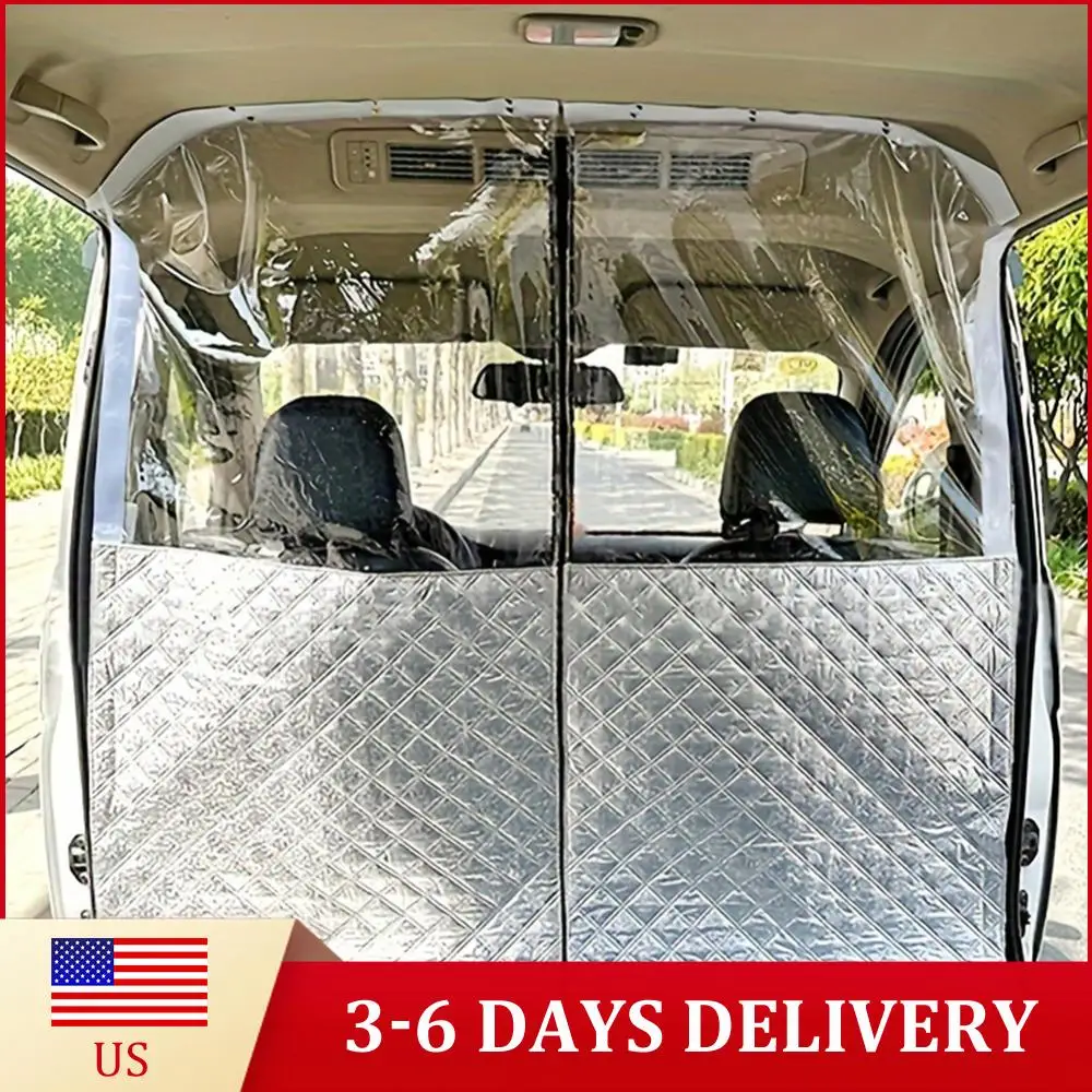 

Car Divider Isolation Curtain with Zipper Car Divider Heat Insulation Curtain for Highroof Camper Van Motorhome Caravan