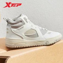 Xtep-Sapatilhas altas de absorção de choque para homens, sapatos confortáveis de skate, resistentes ao desgaste, moda esportiva, 877419310024