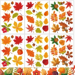 Autumn Window Stickers Leaves Stickers Window Door Decoration Maple Leaf Thanksgiving Stickers