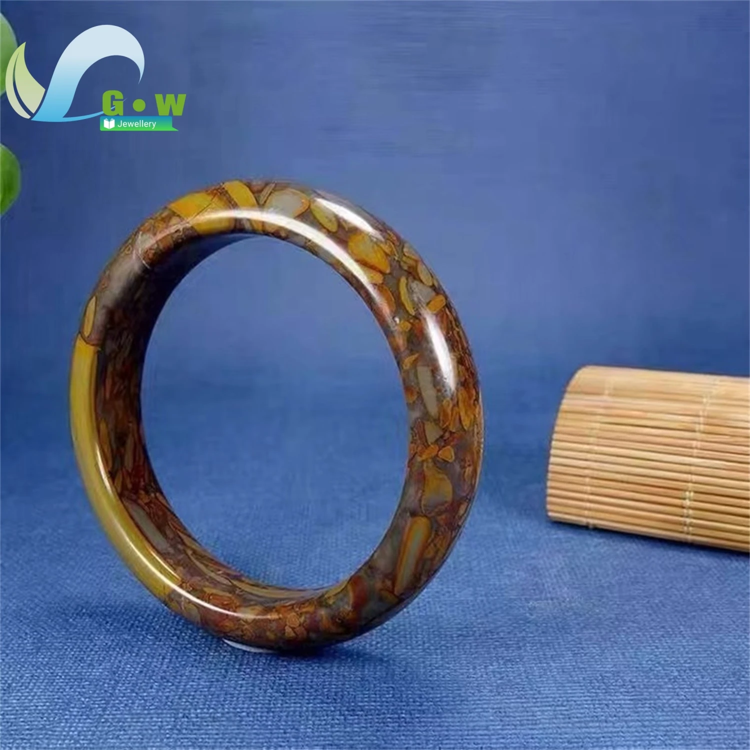 

Женский модный многоцветный браслет из натурального нефрита с драгоценными камнями, бамбуковый зеленый тигровый полосатый узор Nüwa, вдохновленный дизайн, ювелирные изделия ручной работы