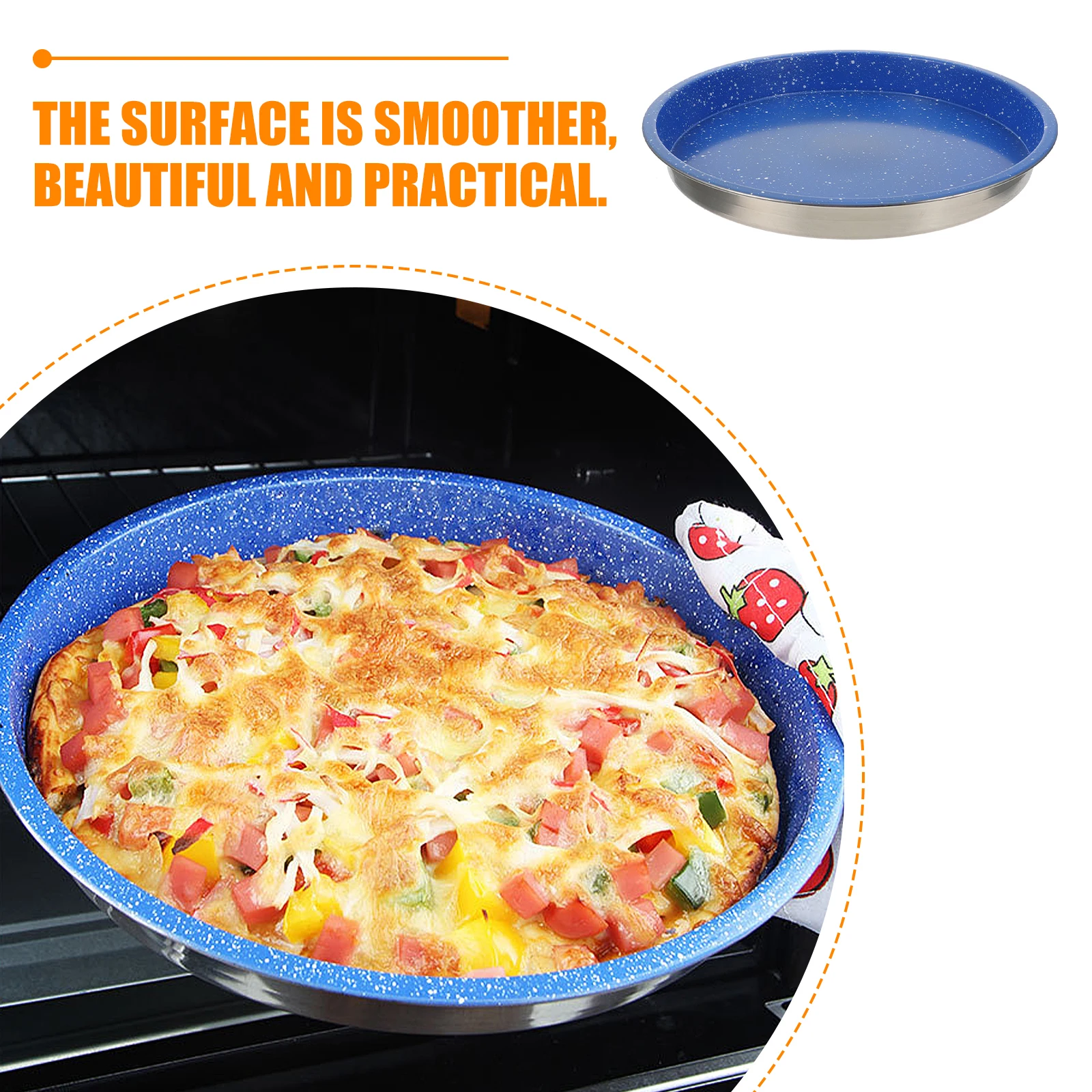 

1pc Stainless Steel Baking Dish 304 Grade Round Bakeware Ovenware Household Ovenware Microwave Safe Round Mold Bakeware