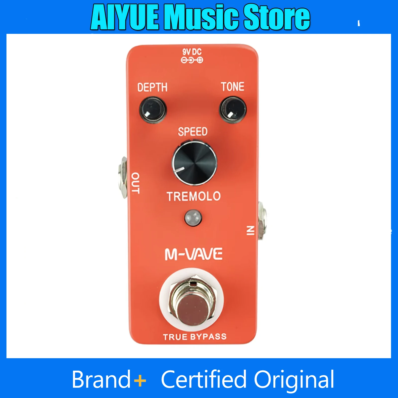 

M-VAVE TREMOLO педаль эффектов для электрогитары, классический эффект тремоло, корпус из цинкового сплава, педаль эффектов True Bypass, детали гитары