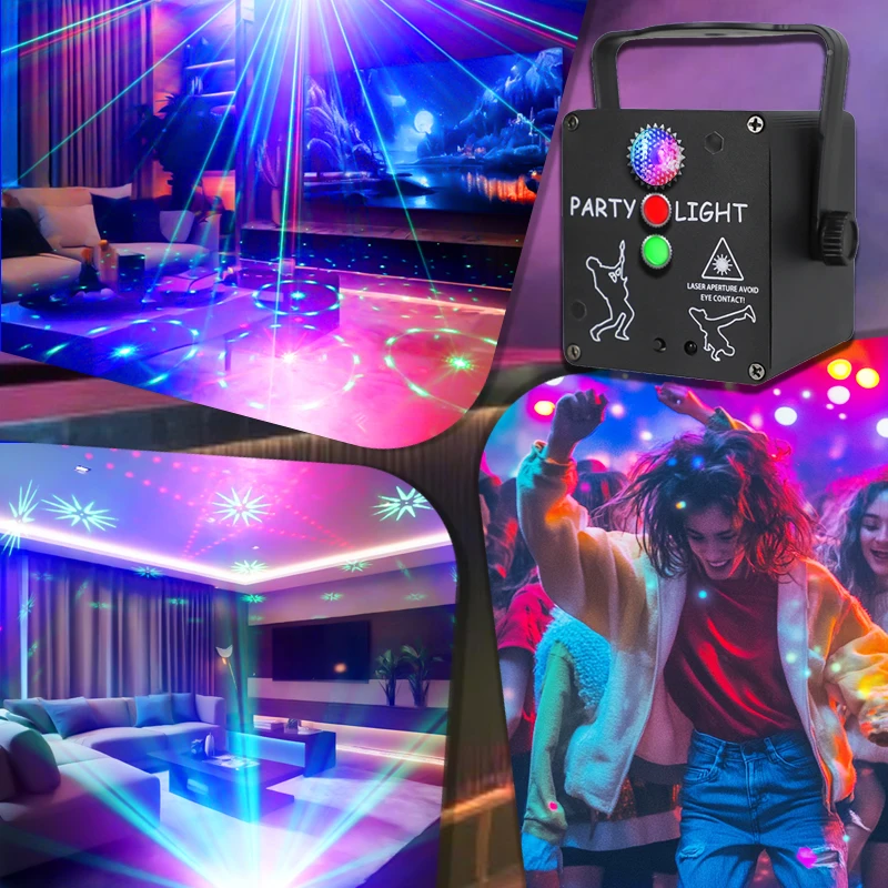 3-Hole DJ Voice Control RGB Flash Effect Mini Lighting Atmosphere Lights Carnival Applicable To Party Bar Wedding Disc Club Show