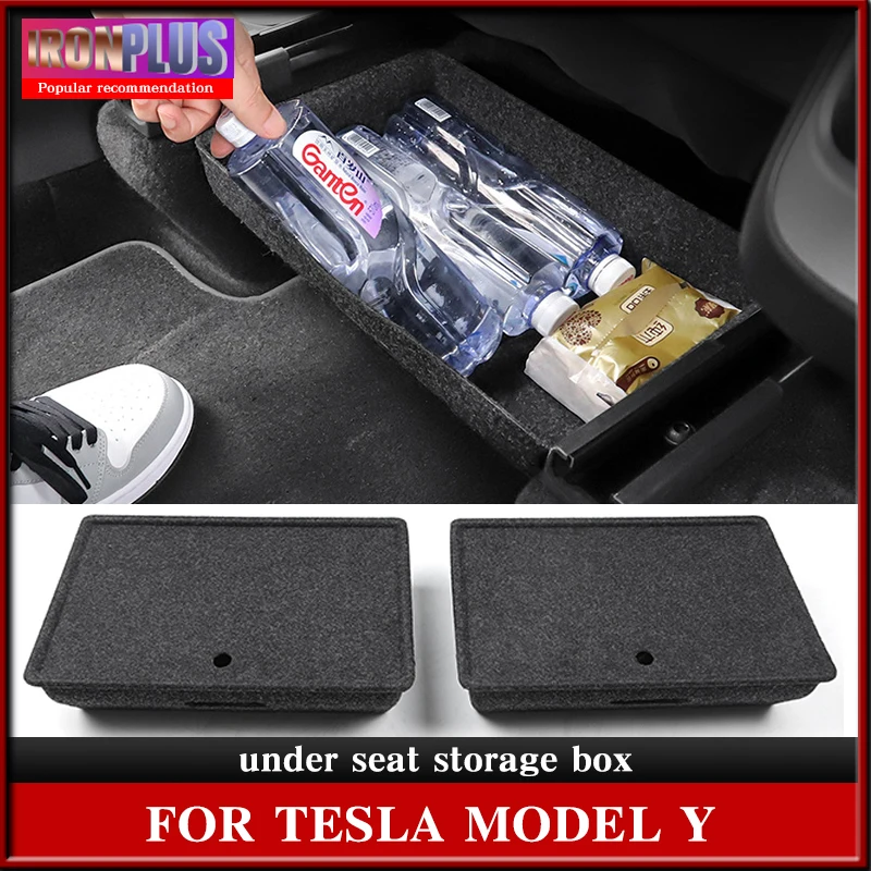 

For Tesla Model Y Under Seat Storage Box Accessories MY 2021-2023 New Car Garbage Bin High Capacity Organizer Case Drawer Holder