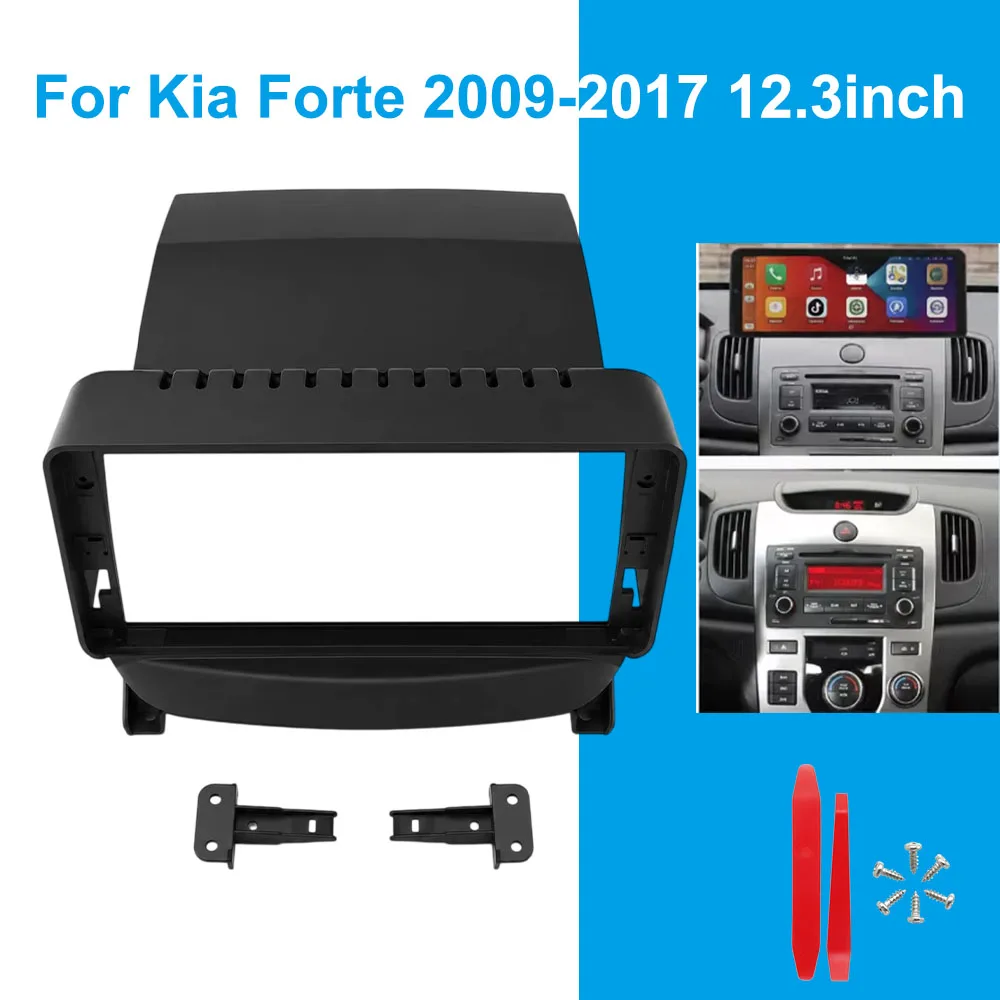 For Kia Forte 2009-2017 12.3 Inch Car Radio Fascia Frame Android Stereo Dashboard Panel Trim Installation Kit