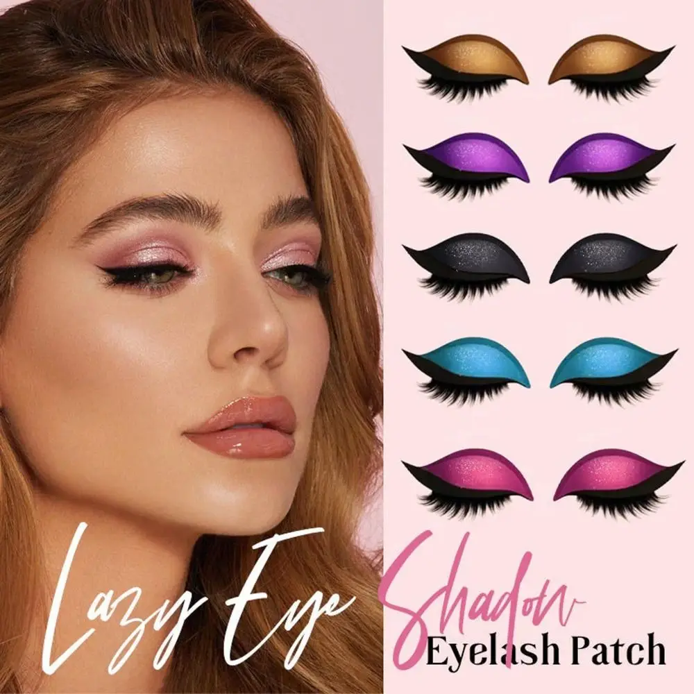 Patch de cils auto-adhésif ombre à paupières paresseux avec Eyeliner autocollants de maquillage rapide pour les yeux autocollants de faux cils 3 en 1