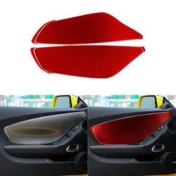 6Pcs/Set Car Interior Door Panel Covers Fit For Chevrolet Camaro 2010 2011 2012 2013 2014 2015 Carbon Fiber Red Auto Accessories