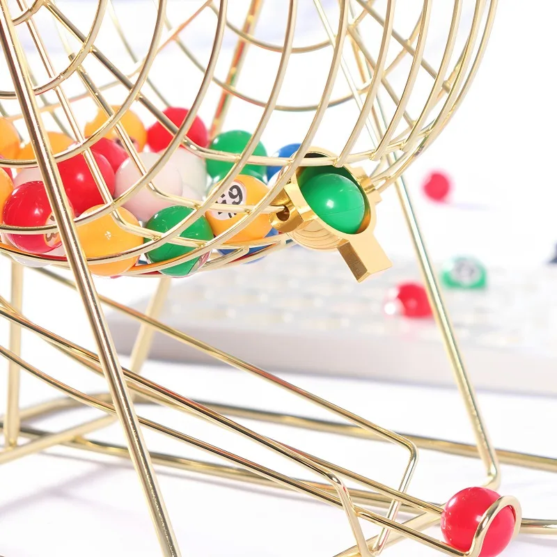 Super Large Metal Manual Lottery Machine Double Color Ball Lottery Machine  Lucky Big Turntable Fish Pond Shaking Ball