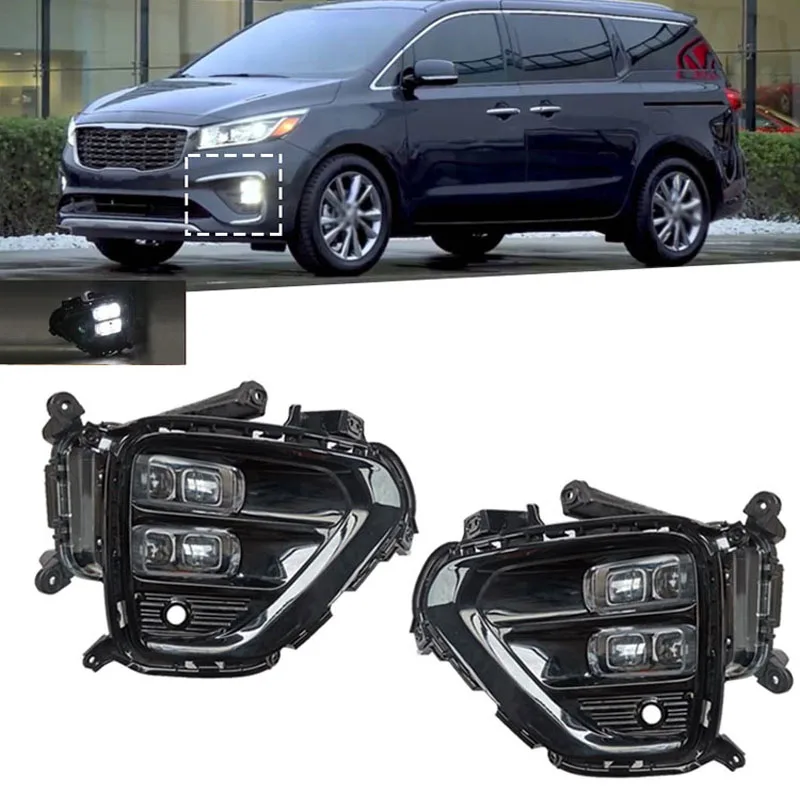 

For Kia Carnival 2019 2020 Auto 12V LED Daytime Running Light Daylight Car Led Foglights Headlights Style Relay Waterproof