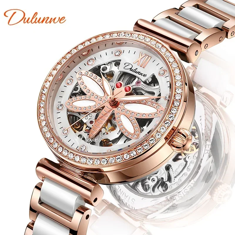 Women's Tourbillon Hollow Automatic Mechanical Watch Creative Waterproof Women's Watch Leisure Sports Glow-in-the-dark Watch