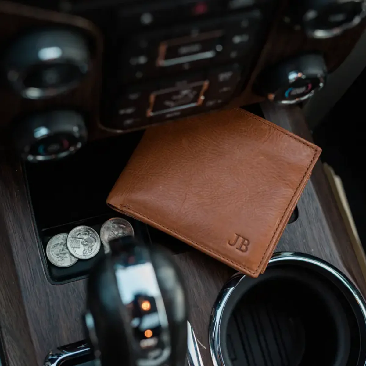

Men's leather wallet - Personalized - Monogrammed - Bifold wallet with coin pocket - Father's day gift - For dad - Husband - Ann