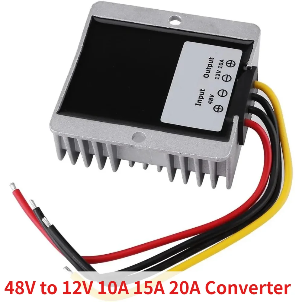 DC to DC Converter 48V to 12V Voltage Step Down Power 10A 15A 20A Voltage Reducer Module for Golf Cart Electric Motors Speakers
