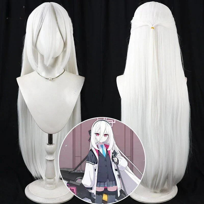 

Synthetic Hair Tendou Kei Cosplay Wigs Blue Archive Tendou Kei Halloween 100cm Long Straight White Heat Resistant Wig