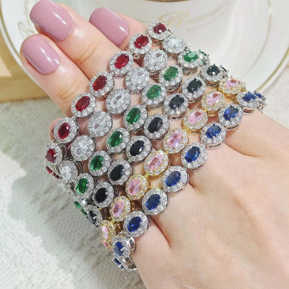 2025 جديد فاخر أزرق أحمر أخضر أسود اللون سوار الإسورة للنساء هدية للذكرى السنوية المجوهرات بالجملة #2