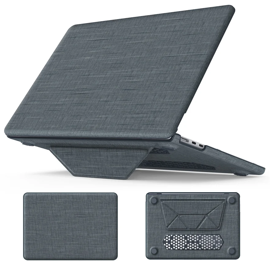 

For MacBook Air 13.6 Case for M2 A2681/M3 A3113 Models Macbook Air 13.6 2022 2024 Notebook Stand Cover PC+Fabric Laptop Case