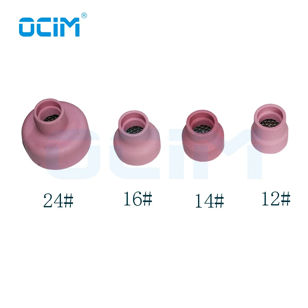 12# 14# 16# 24# Pink Ceramic Nozzle Alumina Cup For WP9/20/17/18/26 Tig Welding Torch