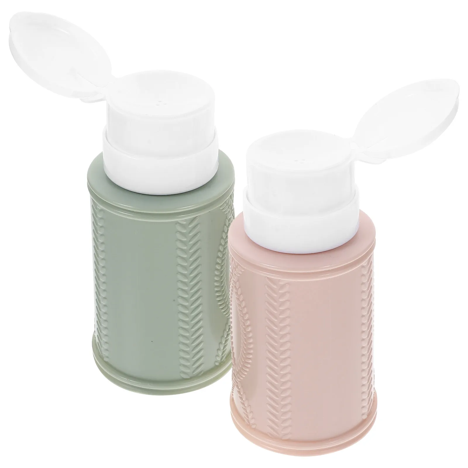 2Pcs Nail Polish Remover Pump Bottles Empty Refillable Dispenser Liquid Storage Travel Bottle Manicure Supplies