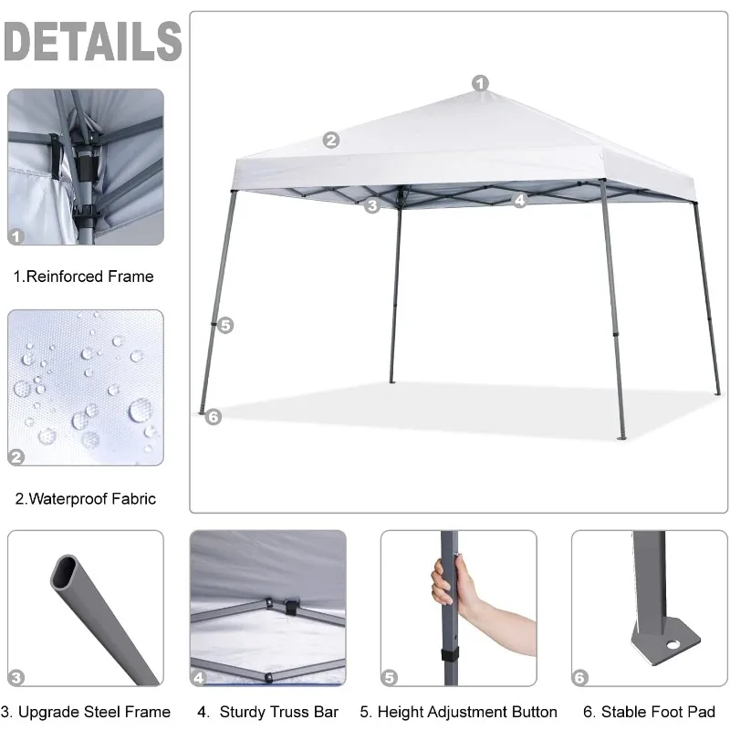 Barraca pop-up portátil com dossel com base grande