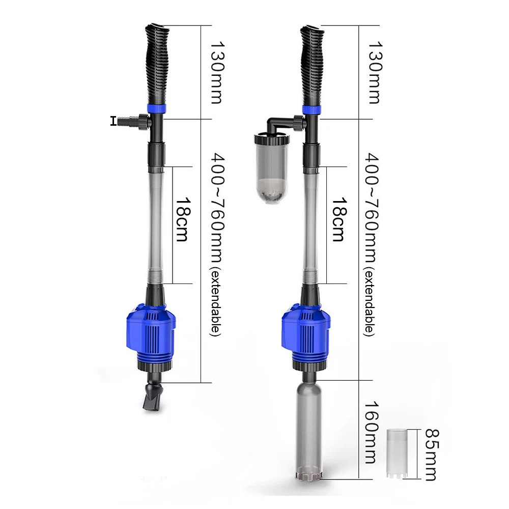 US Plug Electric Siphon Filter Fish Tank Sand Washer Aquarium Siphon Operated Cleaner Vacuum Gravel Water Changer