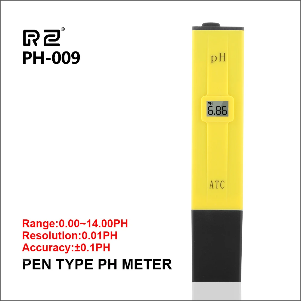 RZดิจิตอลPHเมตรคุณภาพอาหารดินAquarium PH Meter Miniแบบพกพาเครื่องทดสอบปากกาวัดช่วง0.00-14.00PH