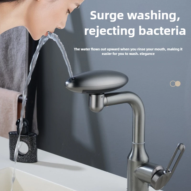 

Многофункциональный смеситель для раковины с водопадом, 4-режимный распылитель потока 360° ° Вращающийся смеситель для раковины с горячей и холодной водой, смеситель для мытья ванной комнаты