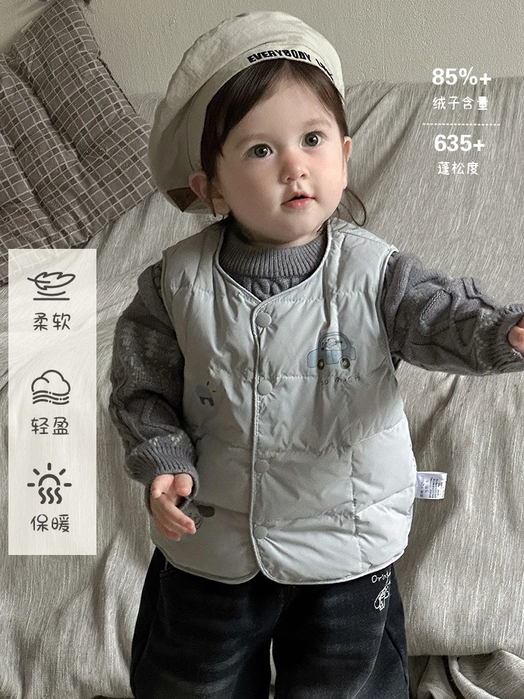 

Baby Lightweight Down Vest2025Winter Style Infant Vest with White Duck Down aBoys' Outerwear Vest