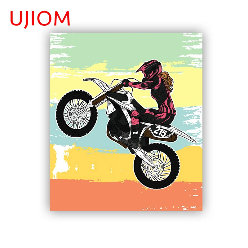 UJIOM Dirt Bike Bedroom Accessories Living Room Decor Wall Stickers Waterproof Bathroom Kitchen Decor Poster Wall Decal