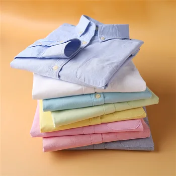 Klassische lang ärmel ige Oxford-Shirts für Frauen, schicke Karierte Bluse, weibliche Freizeit hemden, lose Baumwoll bluse, weißer Frühling