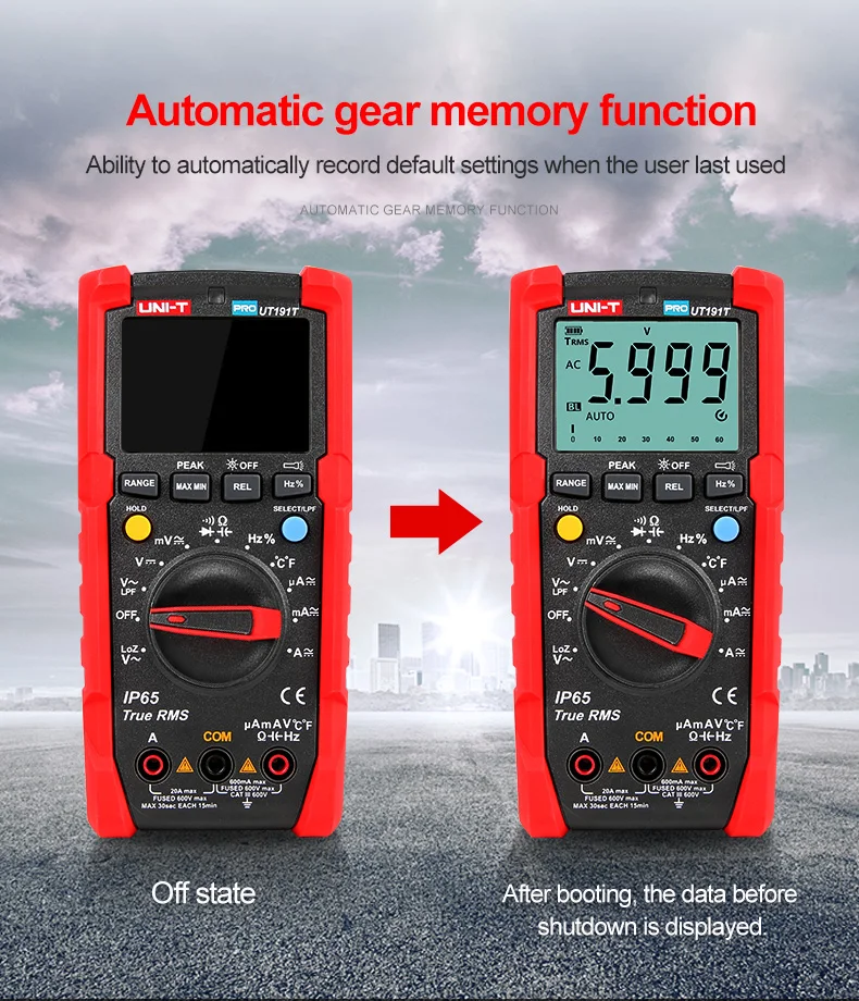 UNI-T UT191E UT191T unità multimetro digitale professionale True RMS ACV AC DC misuratore di corrente di tensione Tester resistore condensatore