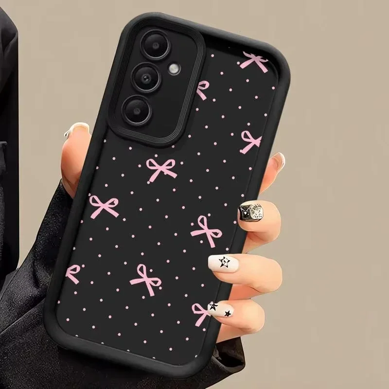 Luxury Red Bow For Samsung Galaxy Case S24 S23 S22 S21 Ultra Plus Fe A55 A54 A53 A52 A35 A25 A15 A14 5G Phone Y2k Cover - náhled 4