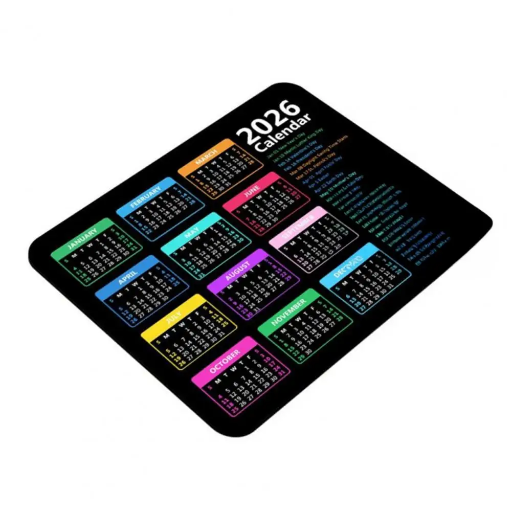 

Office Desk Mat Mouse Pad with 2026 Calendar 2026 Calendar Mouse Pad for Home Office Gaming Non-slip Rubber Base for Computer