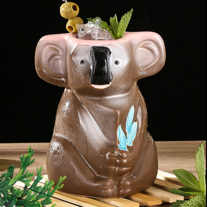 

Hawaii Tiki Mugs Koala Shape Mug 750ml Cocktail Cup Wine Mug Beer Beverage Mug for Barware Cocktail Drinkware Men Women Gifts