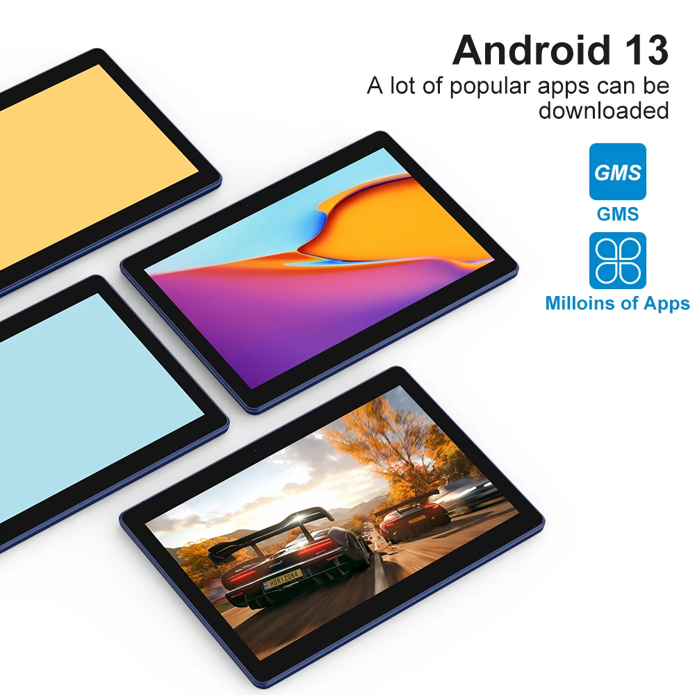 تابلت أندرويد 13 مقاس 10 بوصة، معالج رباعي النواة، ذاكرة وصول عشوائي 4(2+2) جيجابايت، ذاكرة ممتدة سعة 64 جيجابايت، ذاكرة ممتدة سعة 1 تيرابايت، شاشة IPS عالية الدقة 1280*800، 6000 مللي أمبير في الساعة