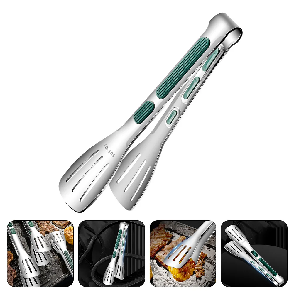 

Stainless Steel Food Tongs Grilling Grilled Bbq Accessories Spatula Heavy Duty Cooking Pliers