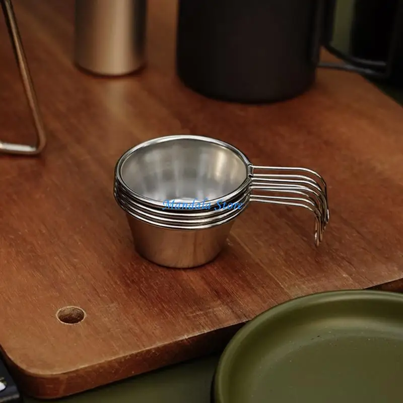 

U2JC Steel Portable Cup With Hook Handle for Outdoors Adventure and Home